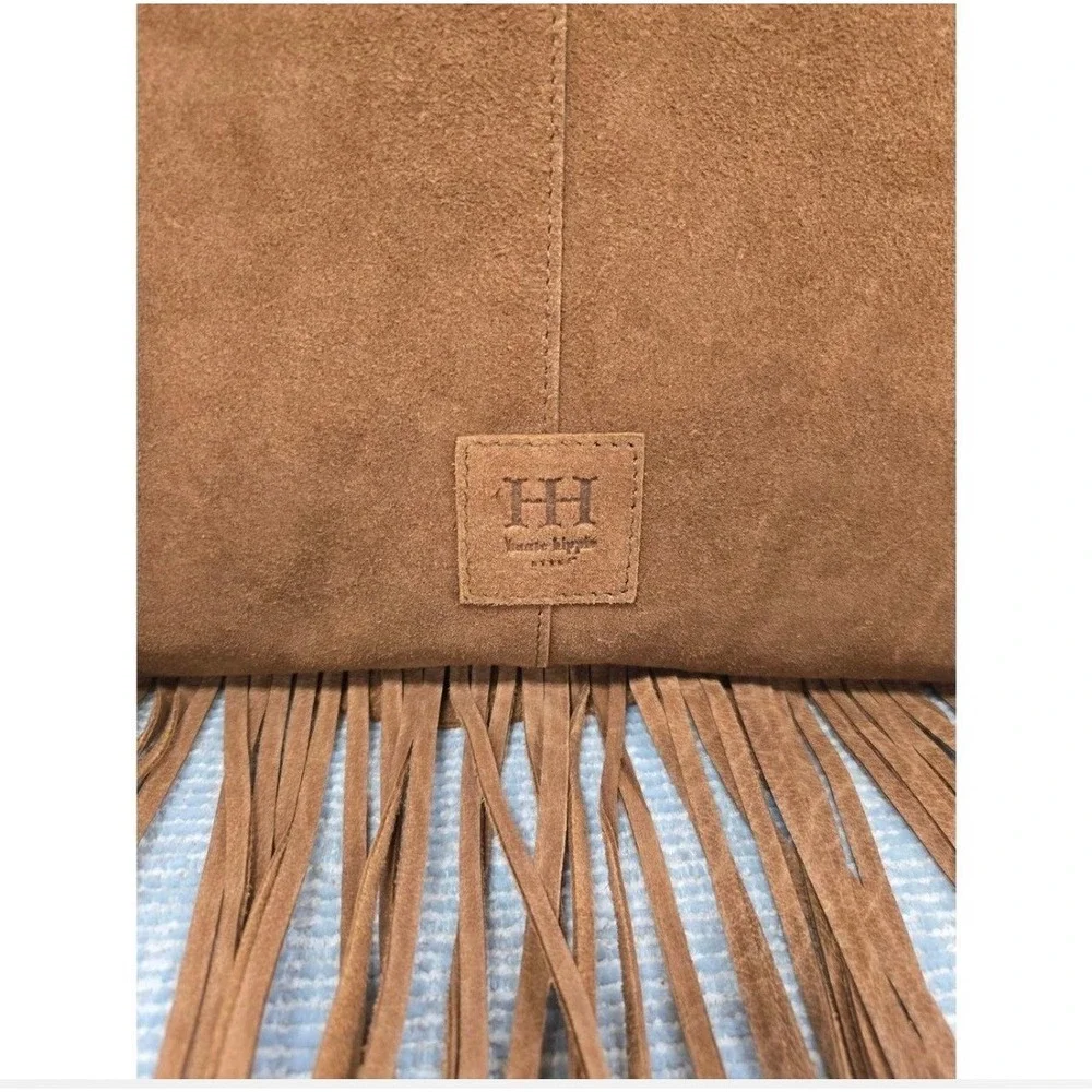 Haute Hippie Style Brown Fringe Crossbody Bag Suede Festival Boho Tassel Bag